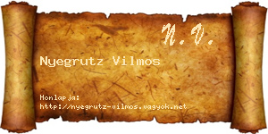 Nyegrutz Vilmos névjegykártya